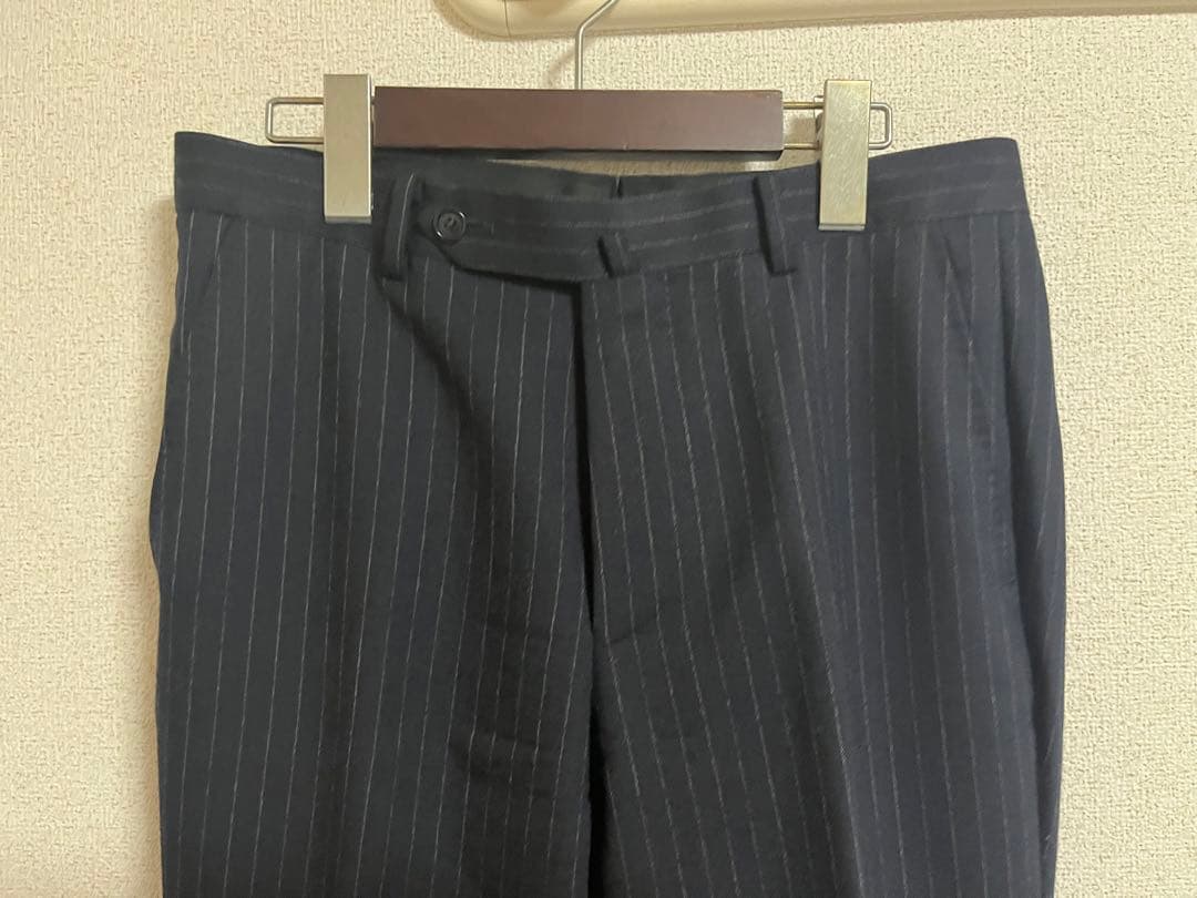 りす　リングジャケット　ストライプサキソニースーツ　ネイビー　サイズ42