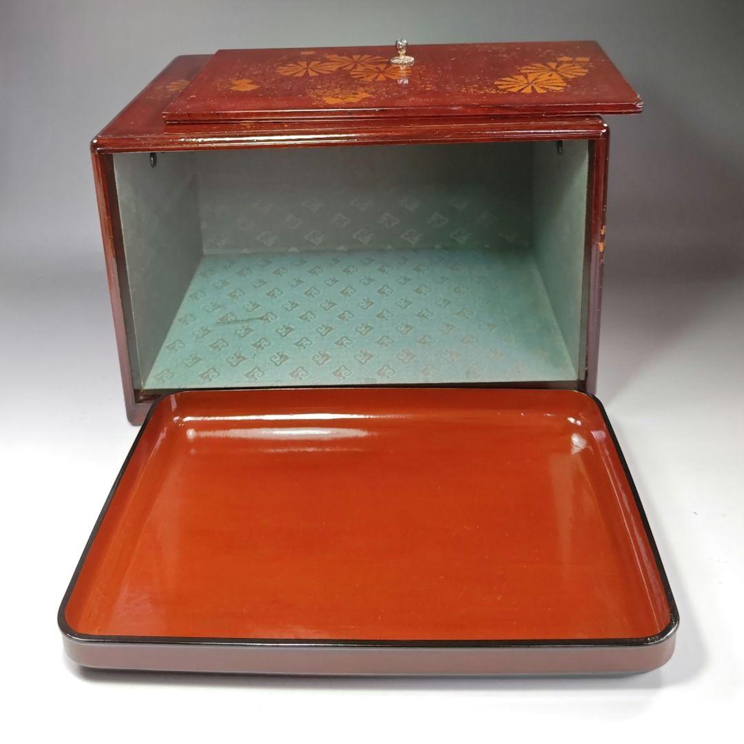 イ628 茶箱『前端雅峰造』『菊蒔絵　茶箱　木箱』茶道具