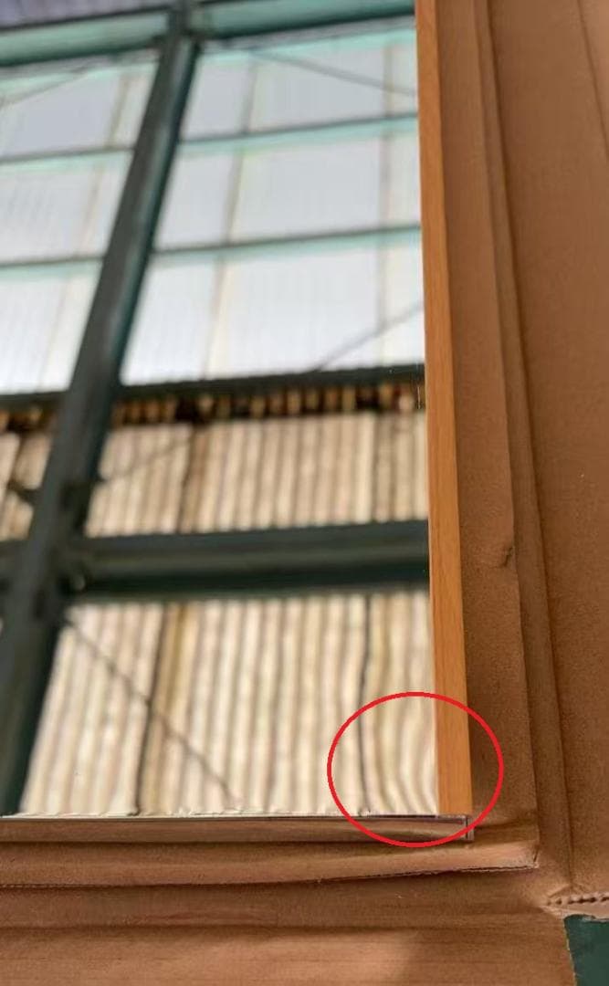 【中古】ダンスミラー 割れない鏡 幅60x160cm 姿見 木色 15番