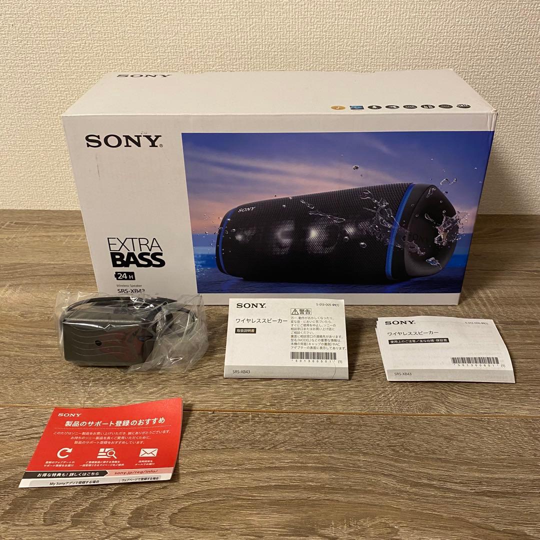 SONY SRS-XB43 ブラック Bluetoothスピーカー ケース付き