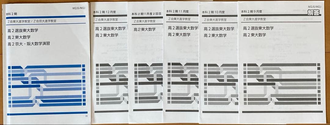 Z会東大進学教室　高2東大理系数学III、高2選抜東大数学高2数学