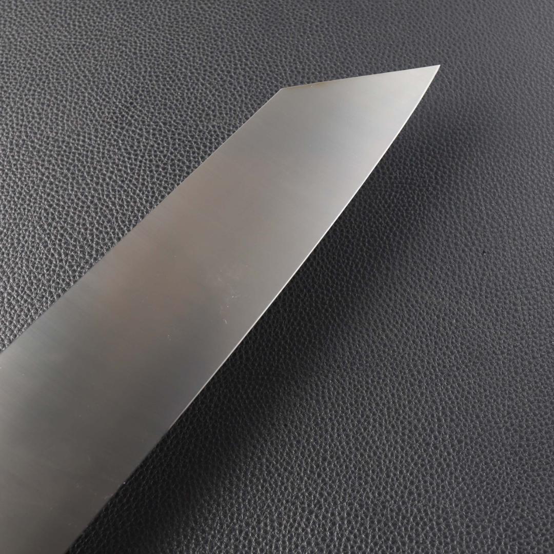 11104 切付型牛刀 8寸 刺身包丁 和牛刀 両刃包丁 黒檀黒水牛角八角柄