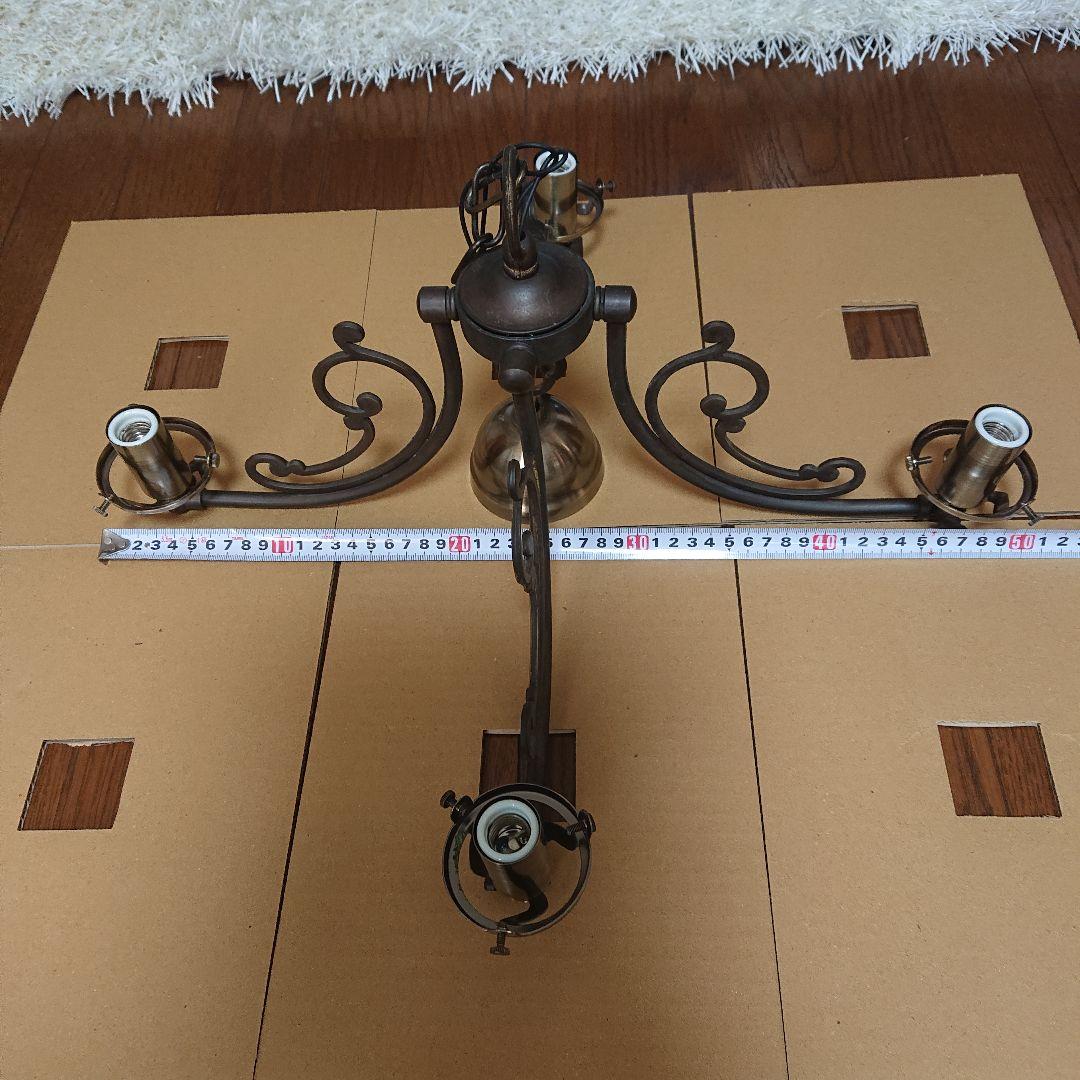 ガラスペンダントライト シャンデリア 4灯 照明器具 アンティーク サンヨウ