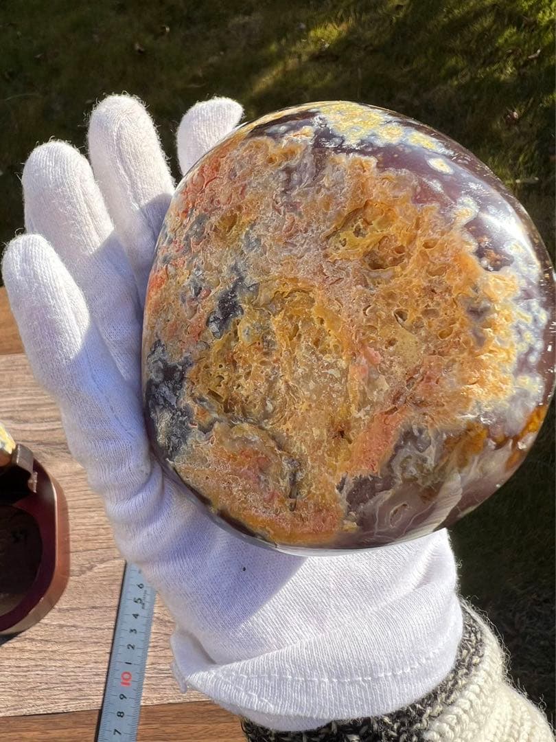 C9トレジャーメノウ 台付き 瑪瑙 風水 聚宝盆アゲート