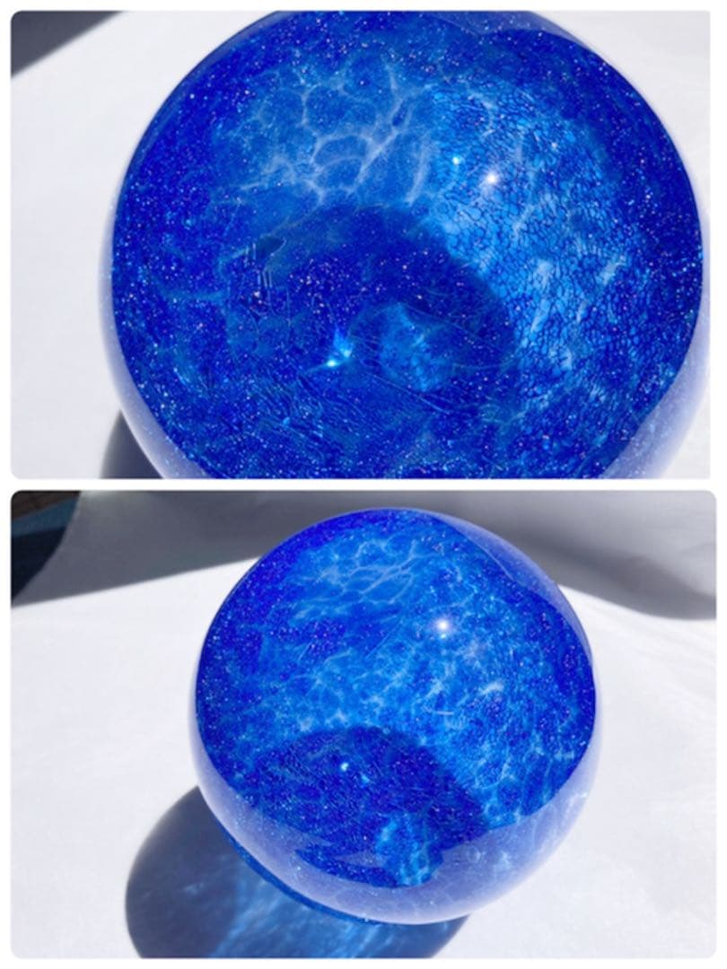 内貫入ガラス　花器　花瓶　ブルー