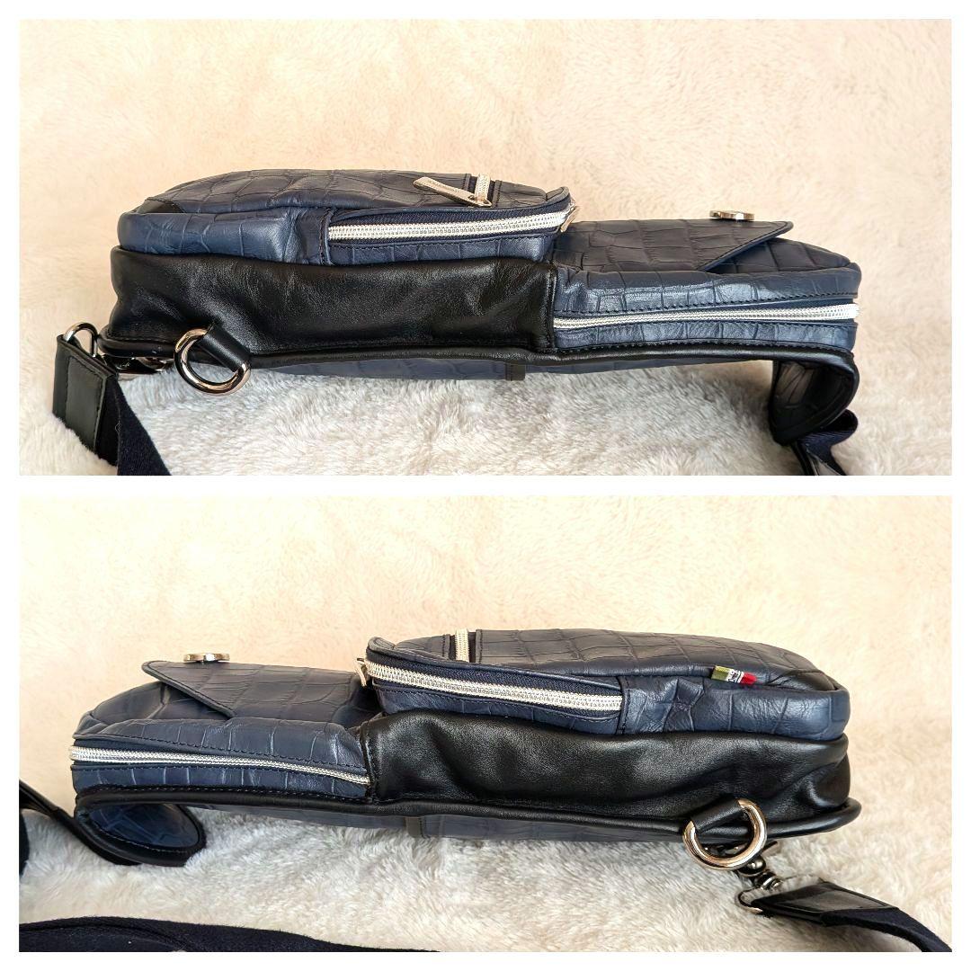 ✨️未使用✨️ オロビアンコ ボディバッグ レザー クロコ型押し 斜め掛け