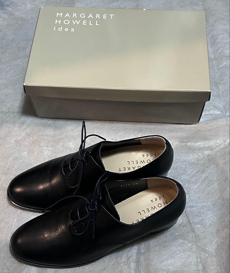 美品 マーガレットハウエルアイデア レースアップシューズ　24 ブラック