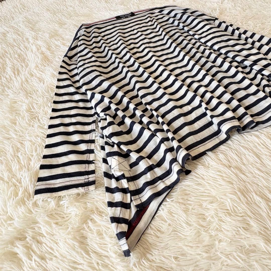 ジュンヤワタナべ　コムデギャルソン　ウールボーダーワイドカットソー　AD2012