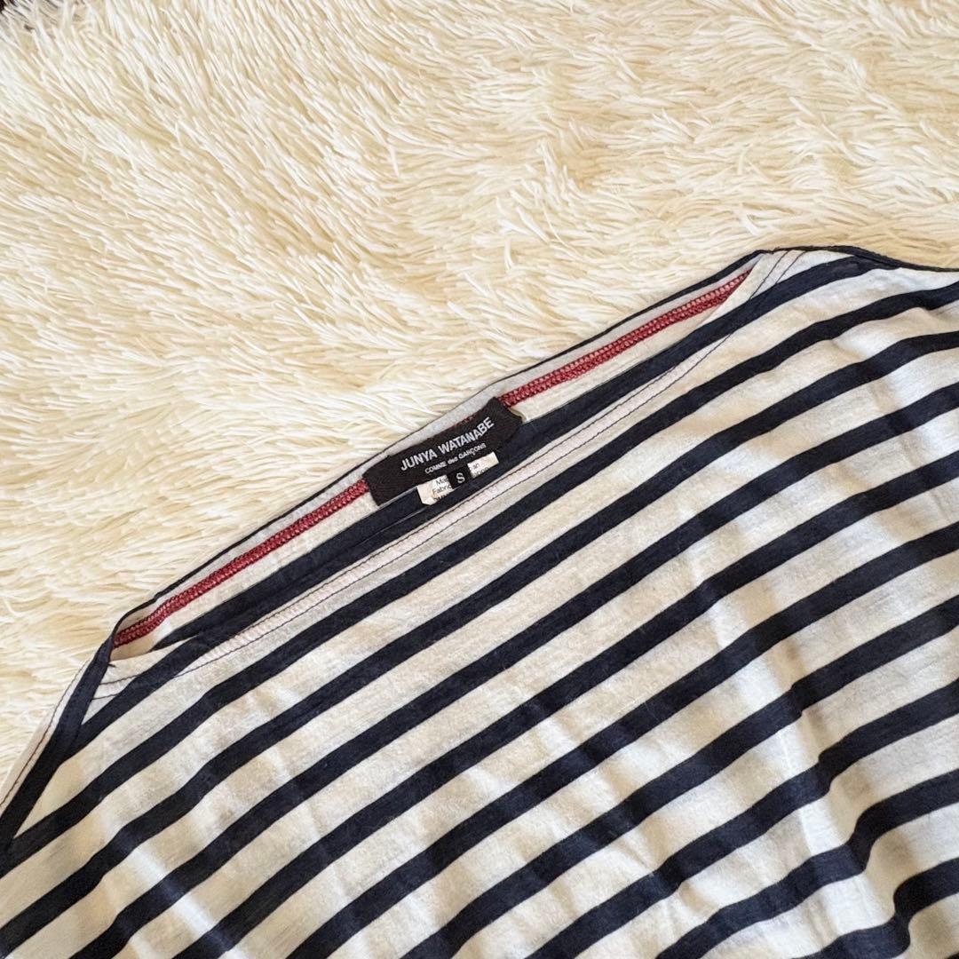 ジュンヤワタナべ　コムデギャルソン　ウールボーダーワイドカットソー　AD2012