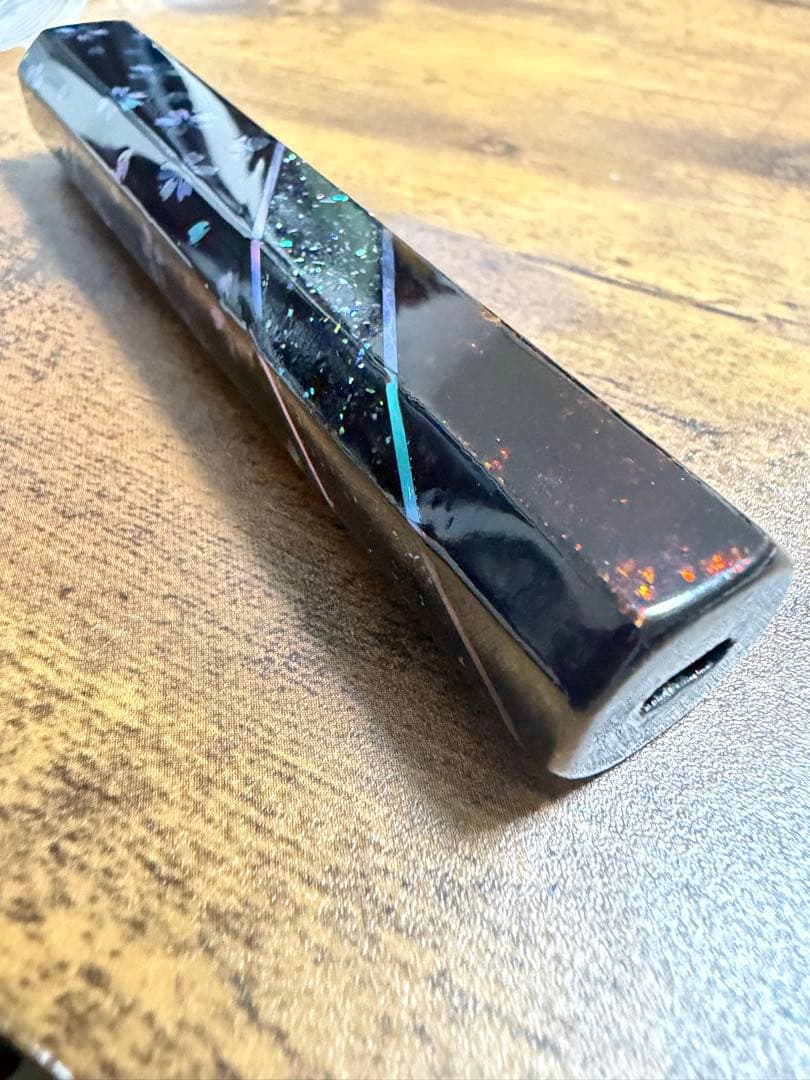 包丁の柄　漆器　螺鈿　八角柄
