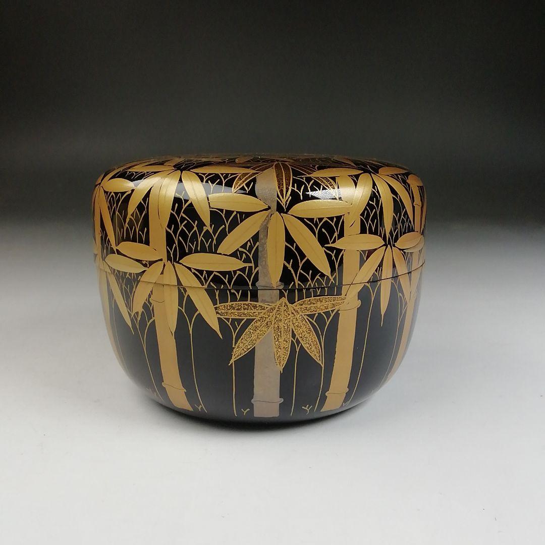 Ｔ８３５　棗　『竹林蒔絵』『平棗』『雲斎 作』　共箱　茶道具