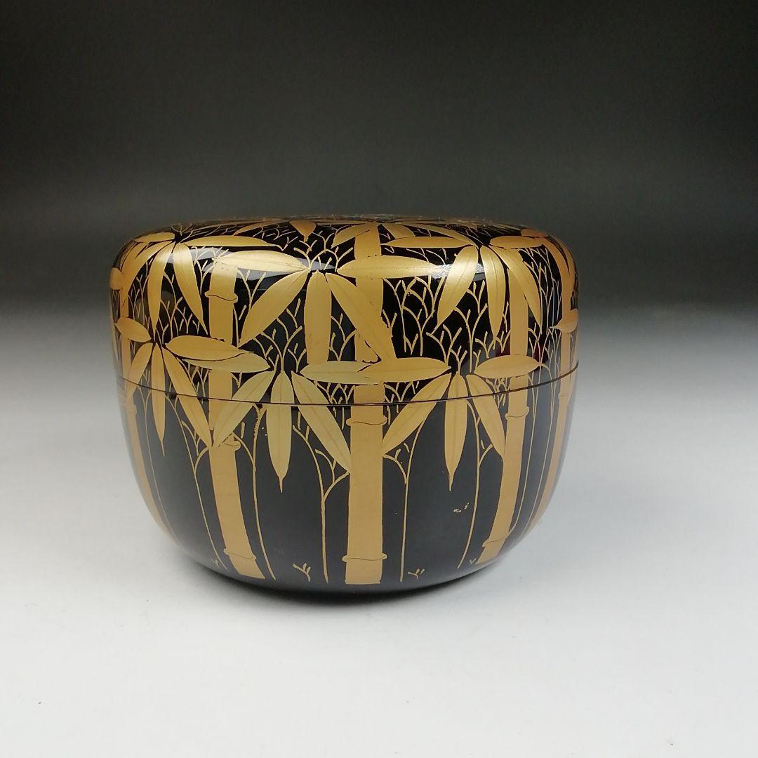 Ｔ８３５　棗　『竹林蒔絵』『平棗』『雲斎 作』　共箱　茶道具