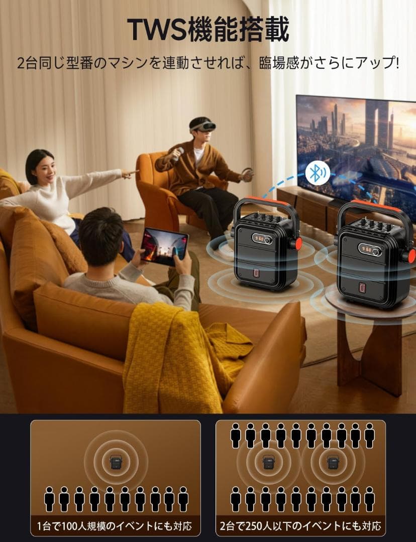 【M2310-152-117】ワイヤレスマイク付スピーカーセット JYX66