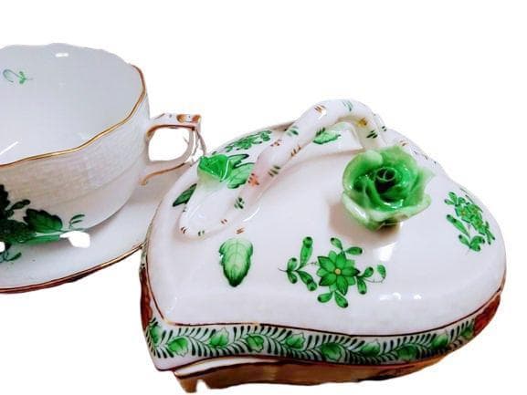 ✅【匿名配送・希少】ヘレンド アポニーグリーン ティーセット一式✅