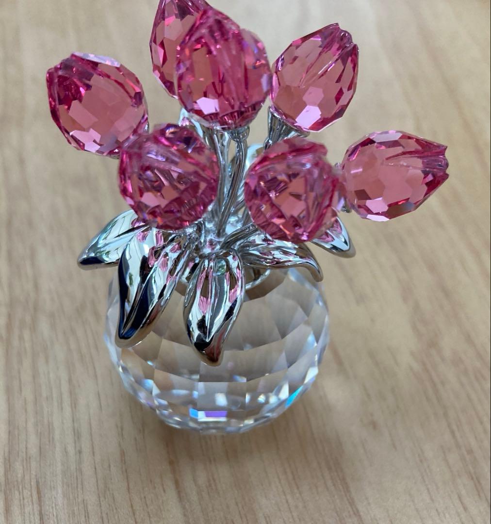 【美品】Swarovski フラワードリームチューリップ ローズ 626874
