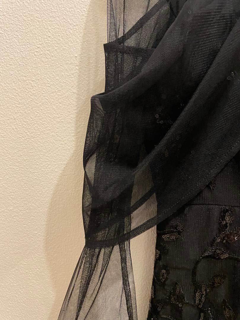 【LEJA】Ｓサイズ チュールロングスリーブリーフ Ｉラインワンピースドレス