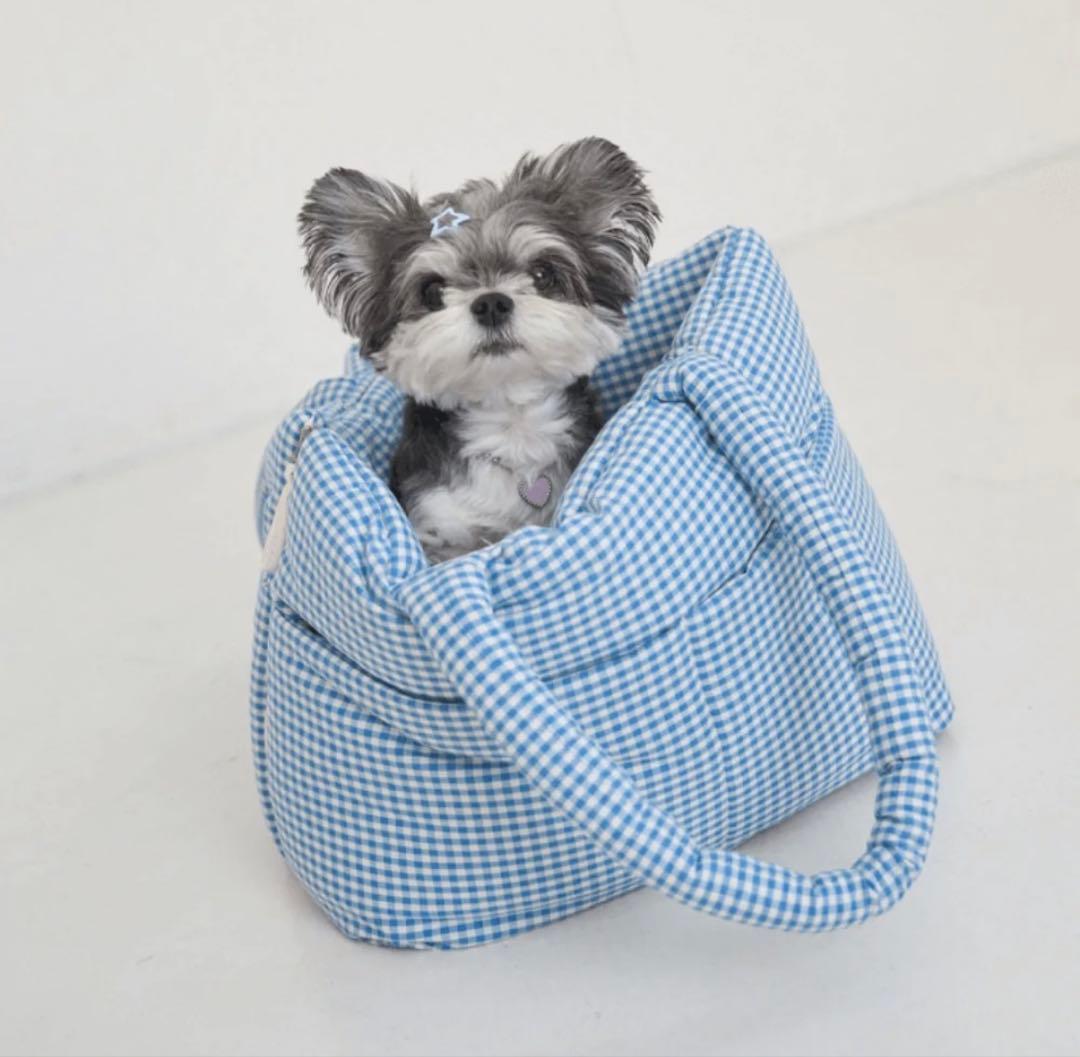 aperty WIDE BAG PLAID BLUE別売りネット付Sサイズ未使用