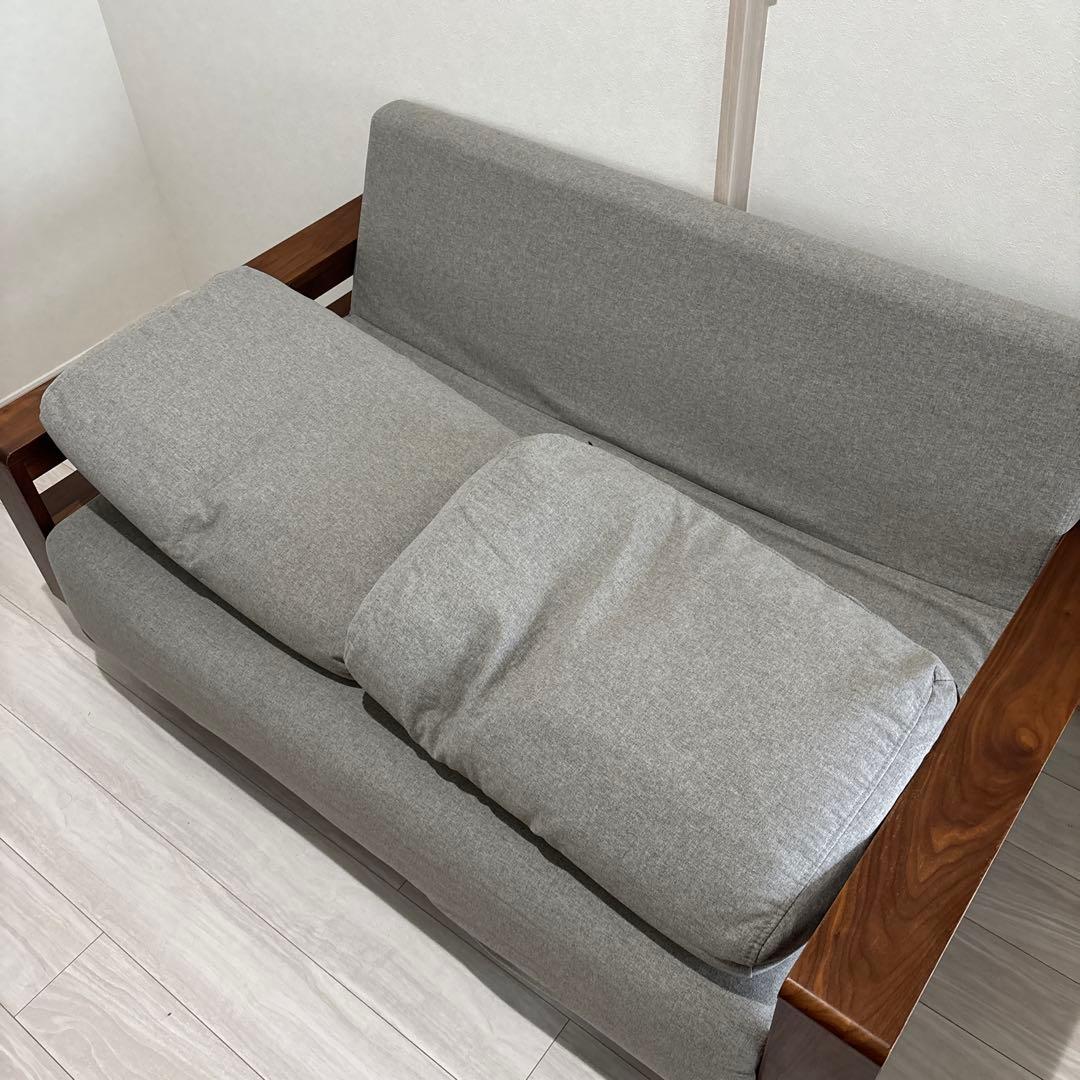 2人掛けソファ Nicole 木製フレーム カバー二種