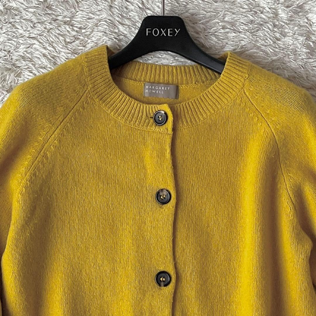 【美品】マーガレットハウエル ニットカーディガン カシミアウール クルーネック
