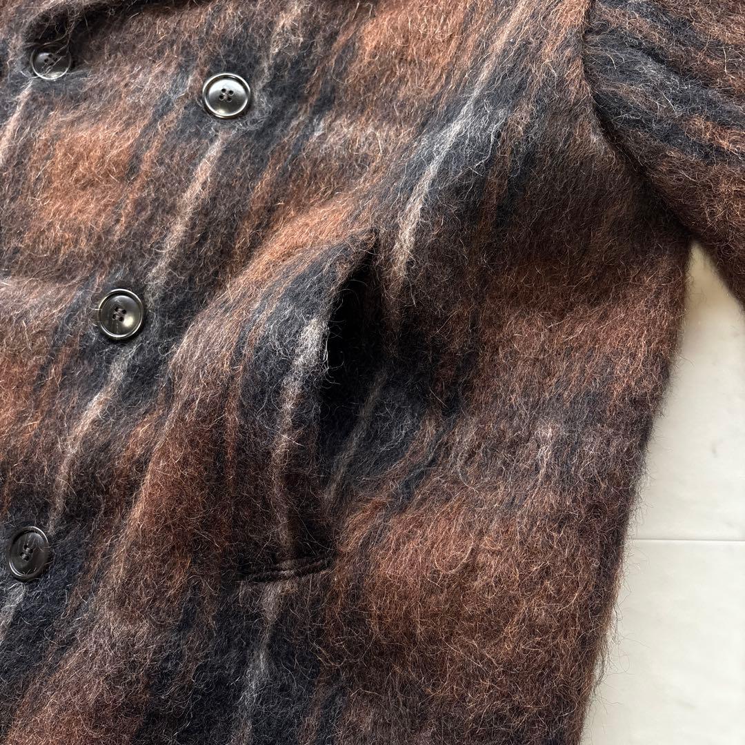 ジャーナルスタンダード 美品 シャギーチェックWブレストコート 茶 チェック