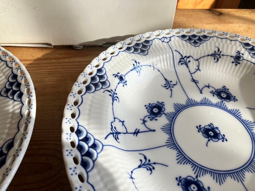 ロイヤルコペンハーゲン　ブルーフルーテッドフルレース　23スーププレート×4