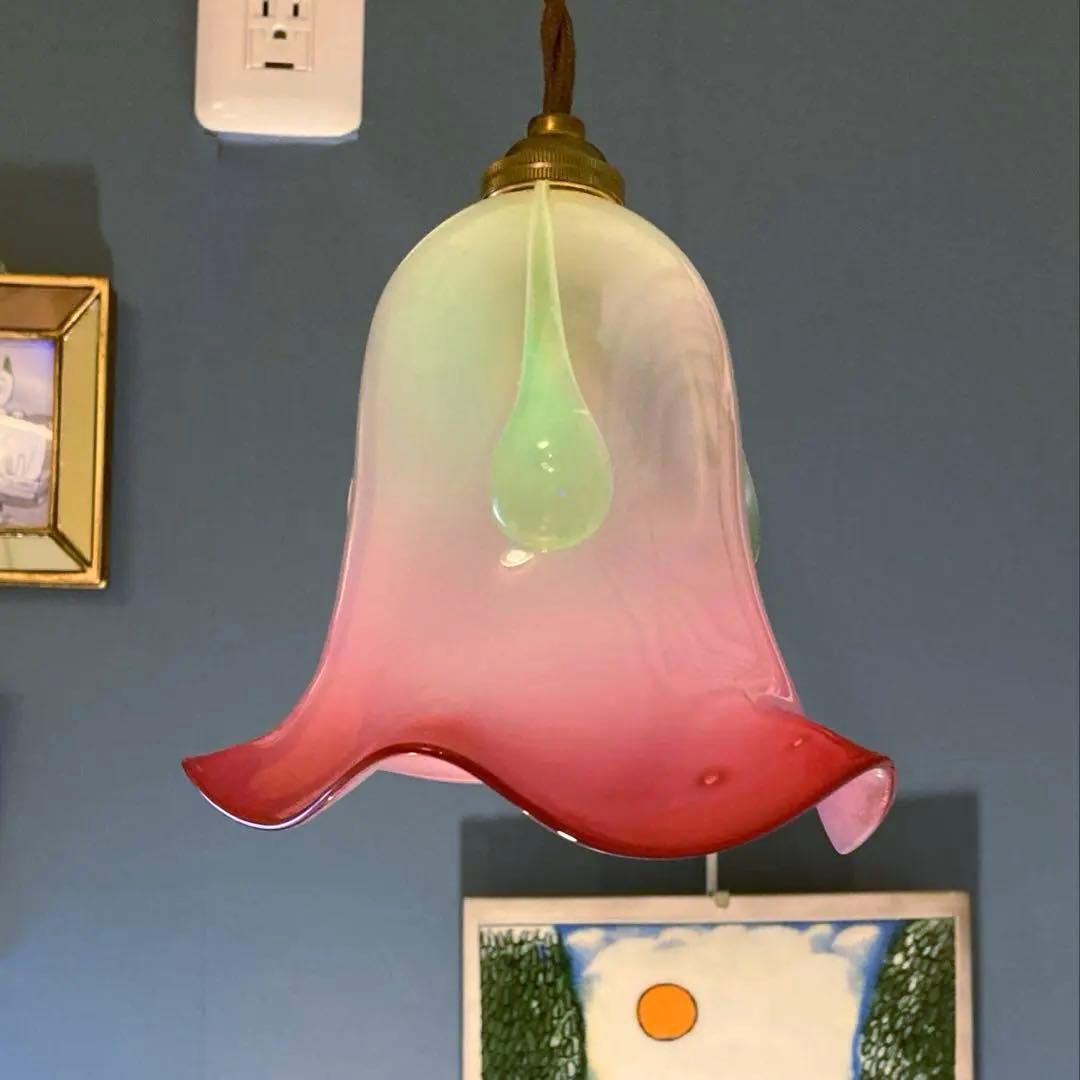 イギリス　1920年　ヴァセリン（ウラン）　ランプシェード　オパールセント