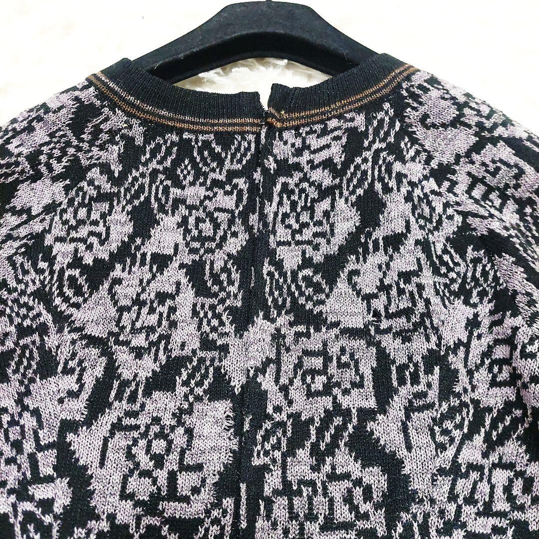 斎藤都世子 サイトウトヨコ 花柄 薔薇 総柄 ラメ ニット ワンピース