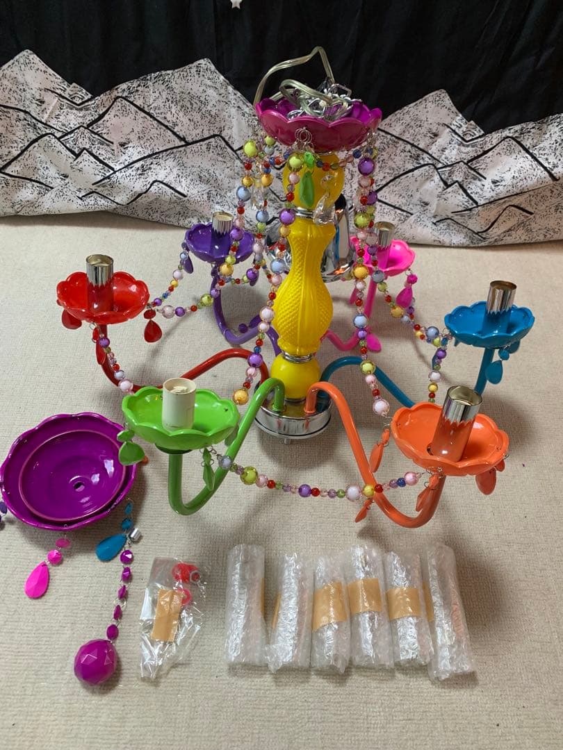 カラフルフラワーデザインシャンデリア