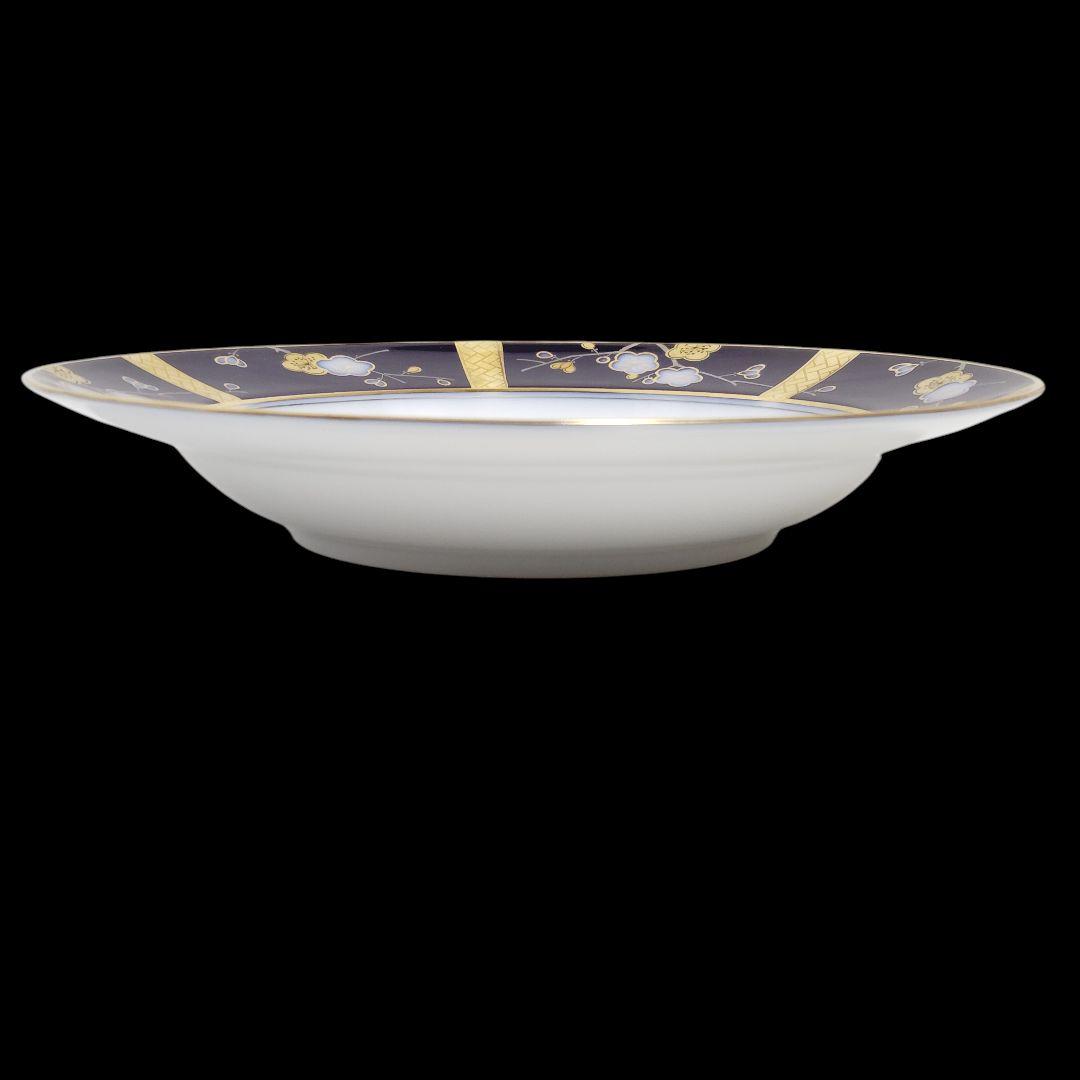 大倉陶園 瑠璃 金彩 梅 スープ皿 プレート LIMITED EDITION