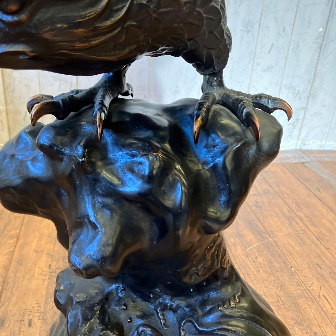 昭和レトロ アイアン 鉄製 鋳物 鷲 イーグル 置物 オブジェ インテリア