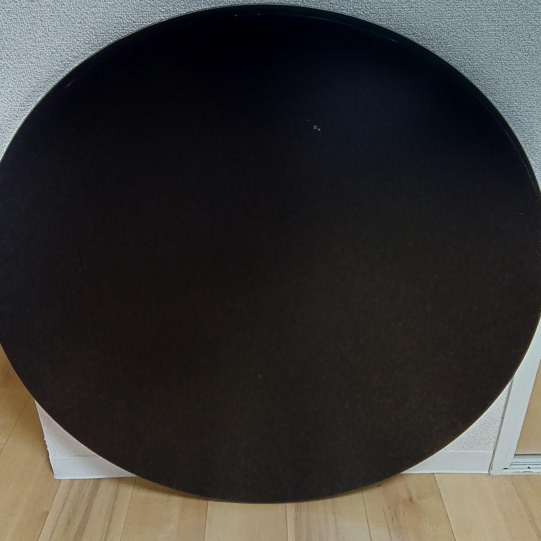 円形センターテーブル 黒ガラス　ローテーブル　リビングテーブル