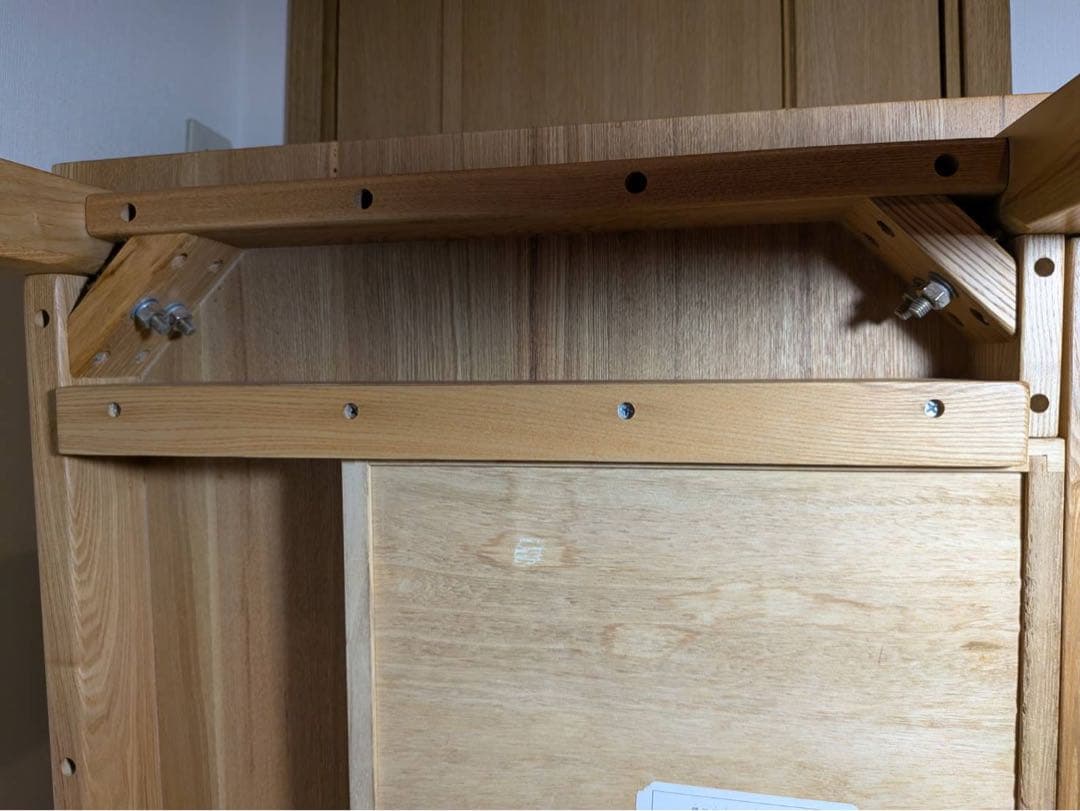 ■送料込■無印良品 木製ローテーブル 引出し タモ センター机デスクダイニング