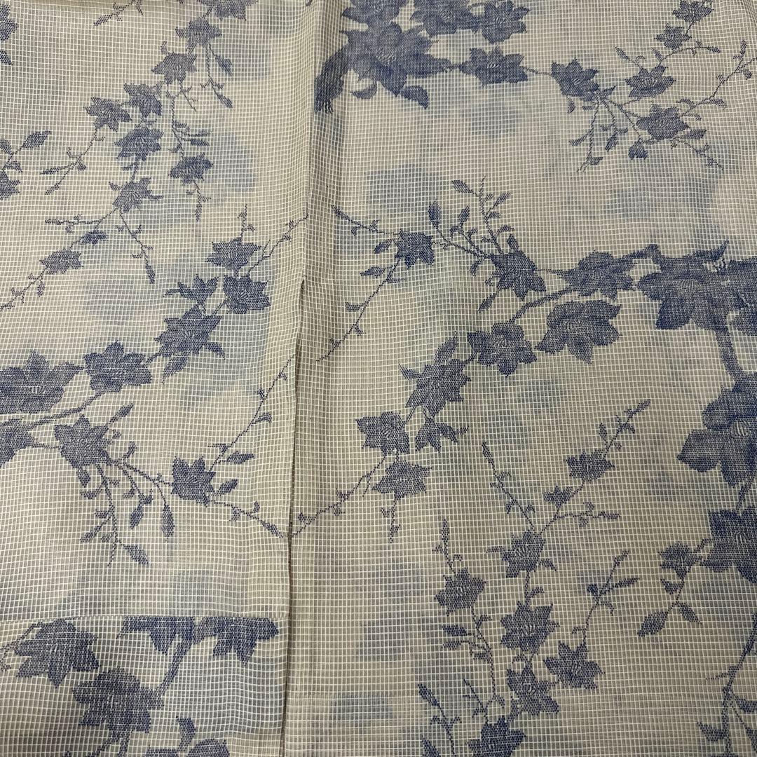 竺仙 絹紅梅 夏着物 薄物 クリーム地 浴衣