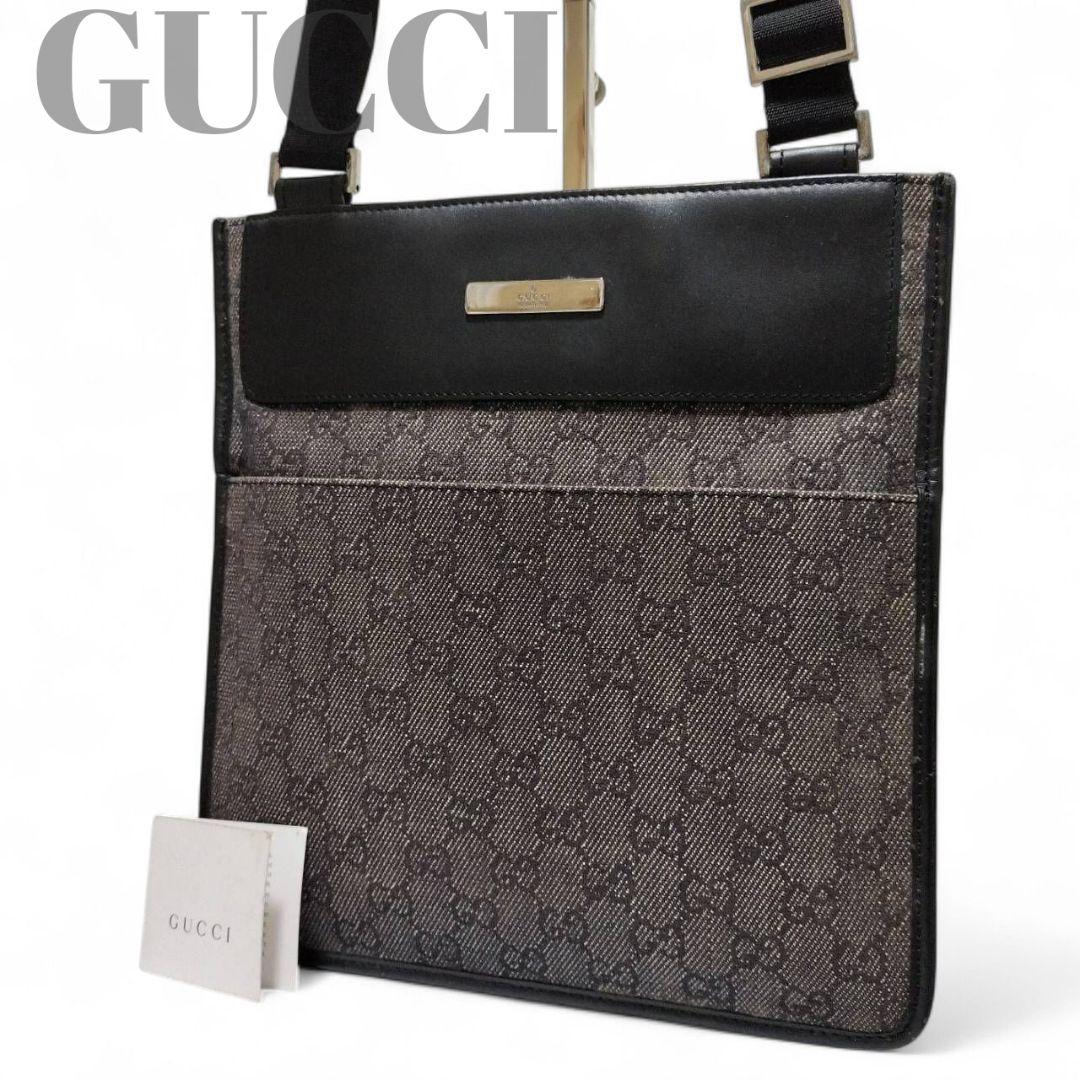 【美品】 GUCCI　グッチ　ショルダーバック　サコッシュ　GGキャンバス　袋有