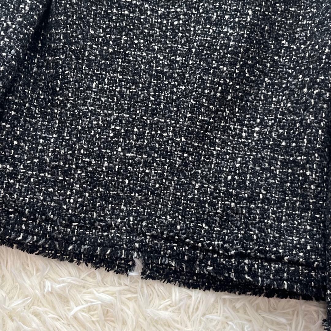 【訳あり】フォクシーブティック ツイードジャケット ノーカラー フリンジ