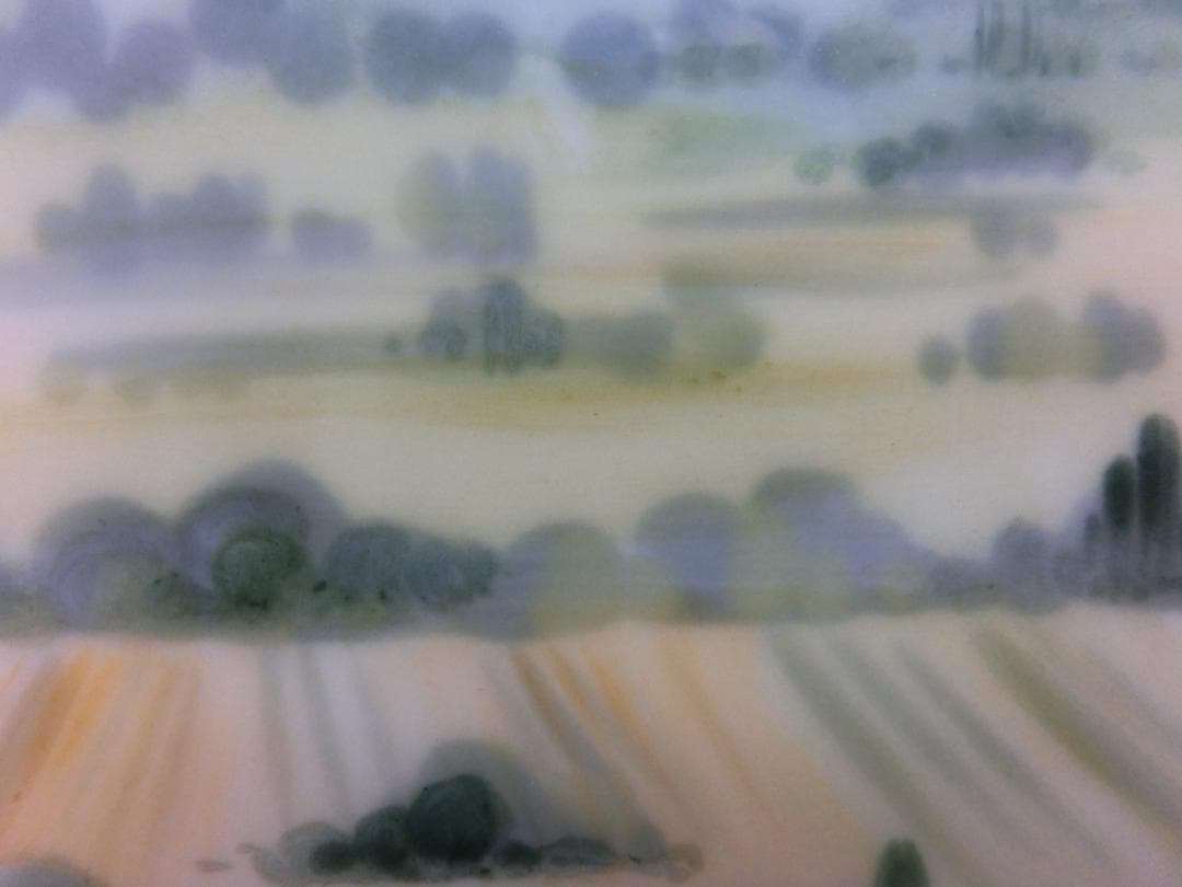 【マイセン】ドイツ丘陵風景・陶板画（値下げ再出品）