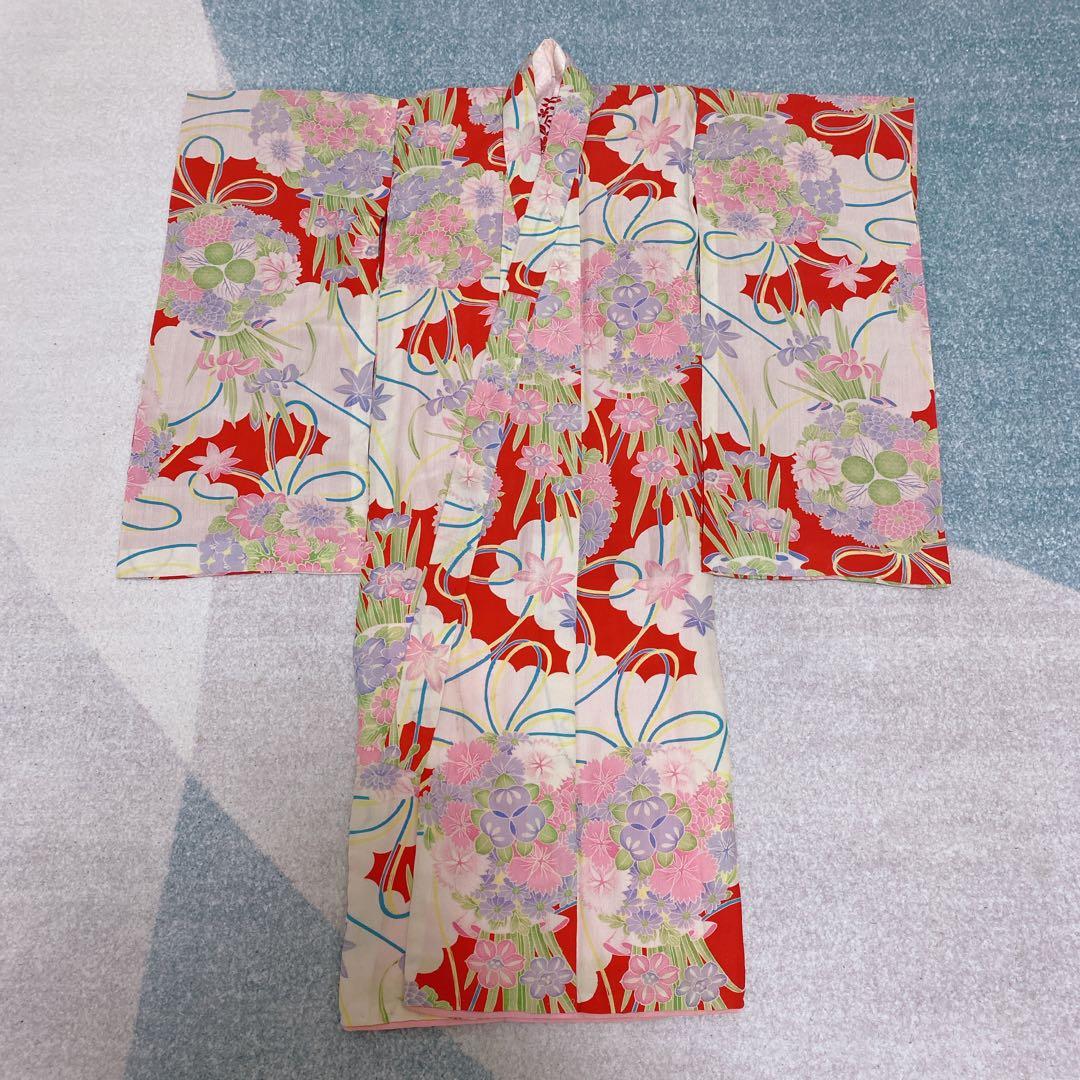 七五三 3歳 正絹 被布 着物 アンティーク 小物セット