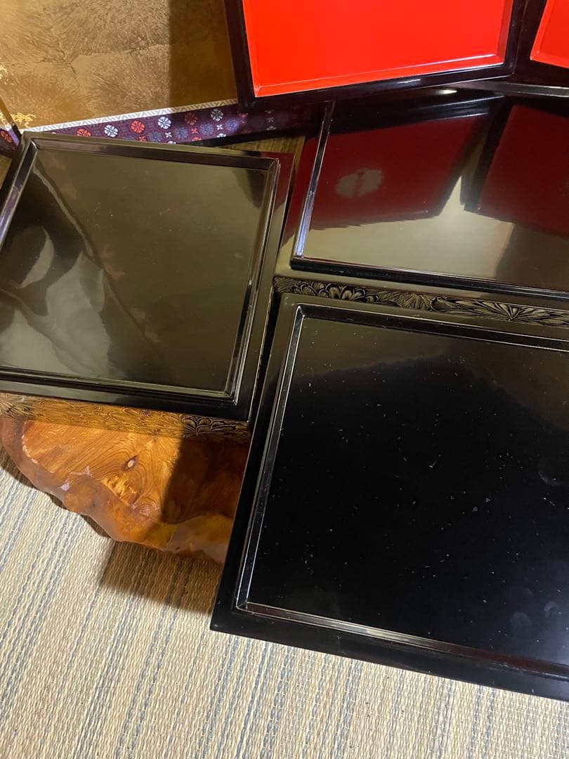 特選　輪島塗　総菊五段重箱　元箱入り　特選　輪島塗漆器　うるし　能登輪島