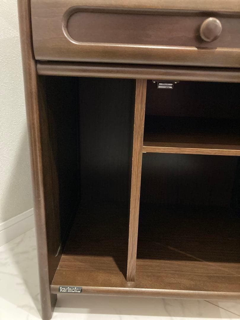 カリモク家具　 サイドボード　電話台　引き出し有　キャビネット　昭和レトロ