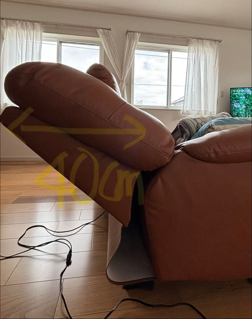 最終値下げ　ヤマダオリジナル電動リクライニングソファ　ライトブラウン　3人掛け