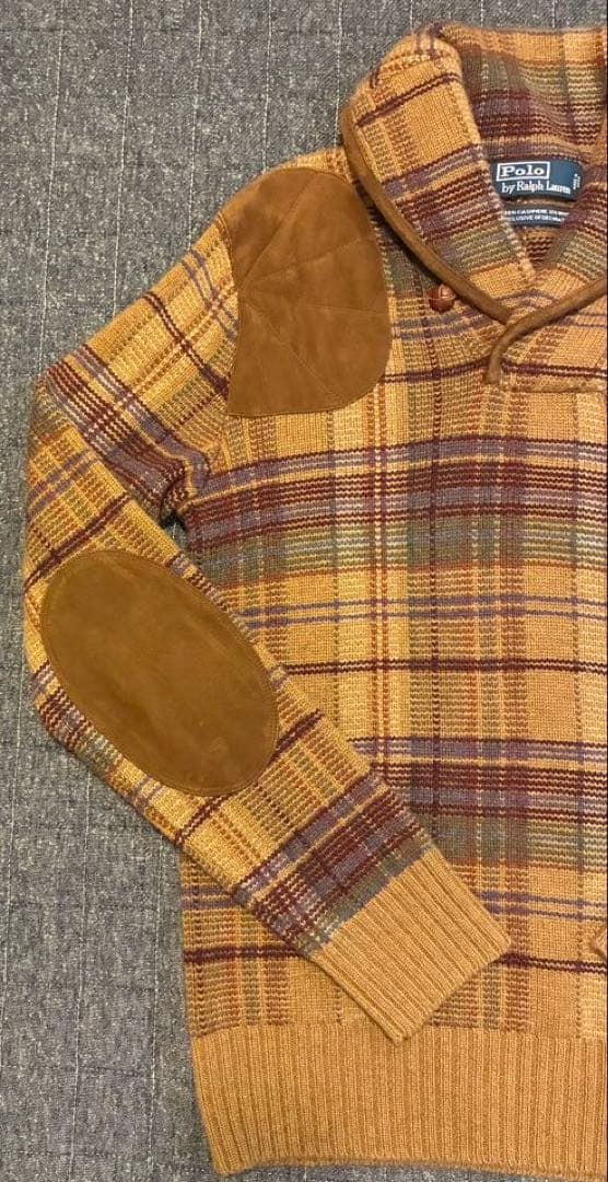 90s ラルフローレン カシミヤ混　シューティング　ハンティング　エルボーパッチ