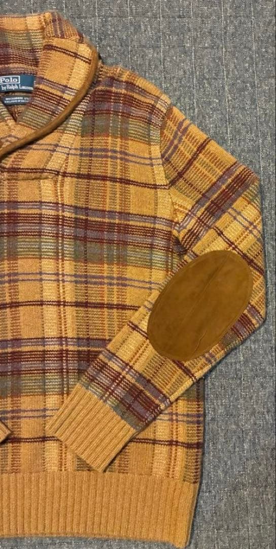 90s ラルフローレン カシミヤ混　シューティング　ハンティング　エルボーパッチ