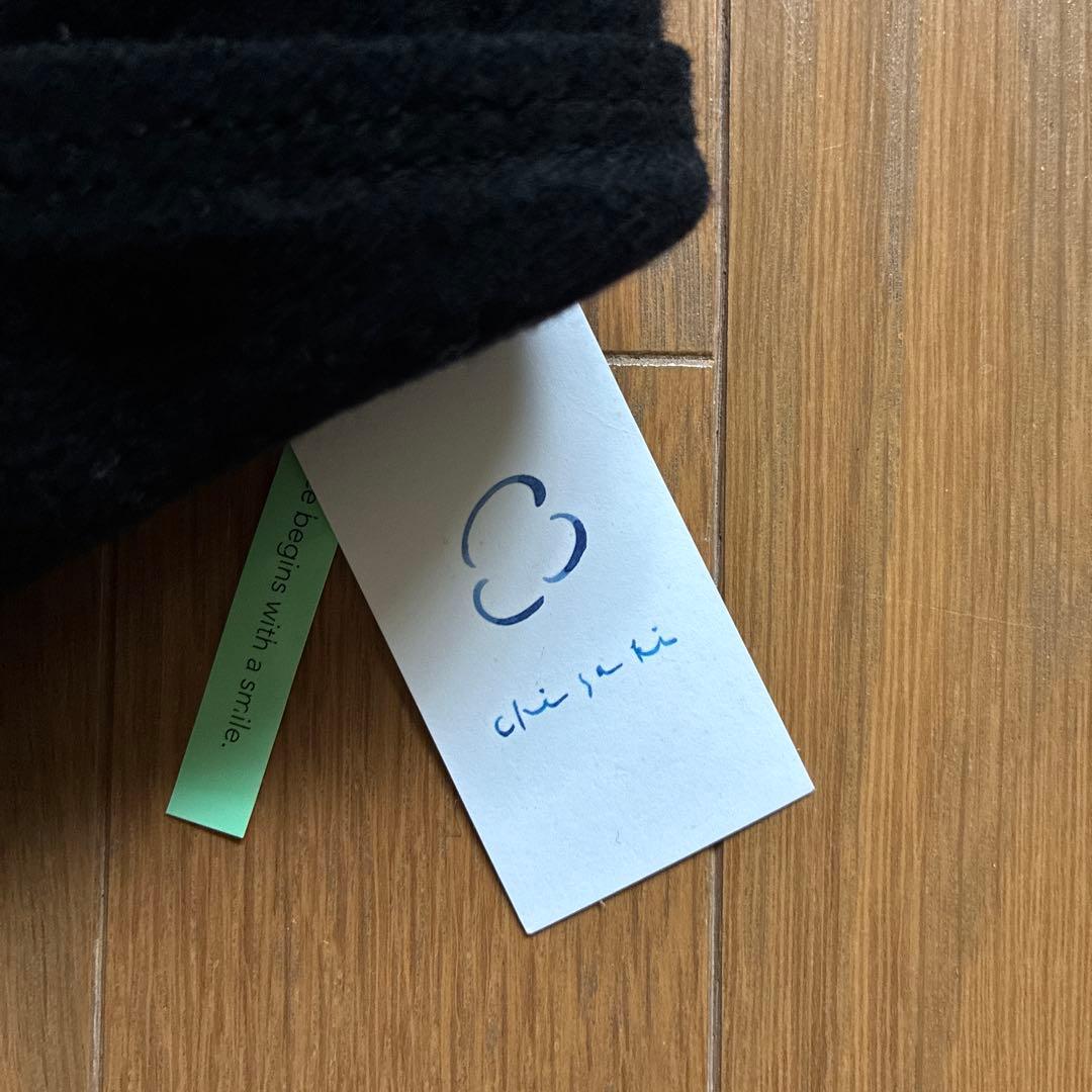 chisaki 帽子　Tieka ウール　カシミヤ　黒