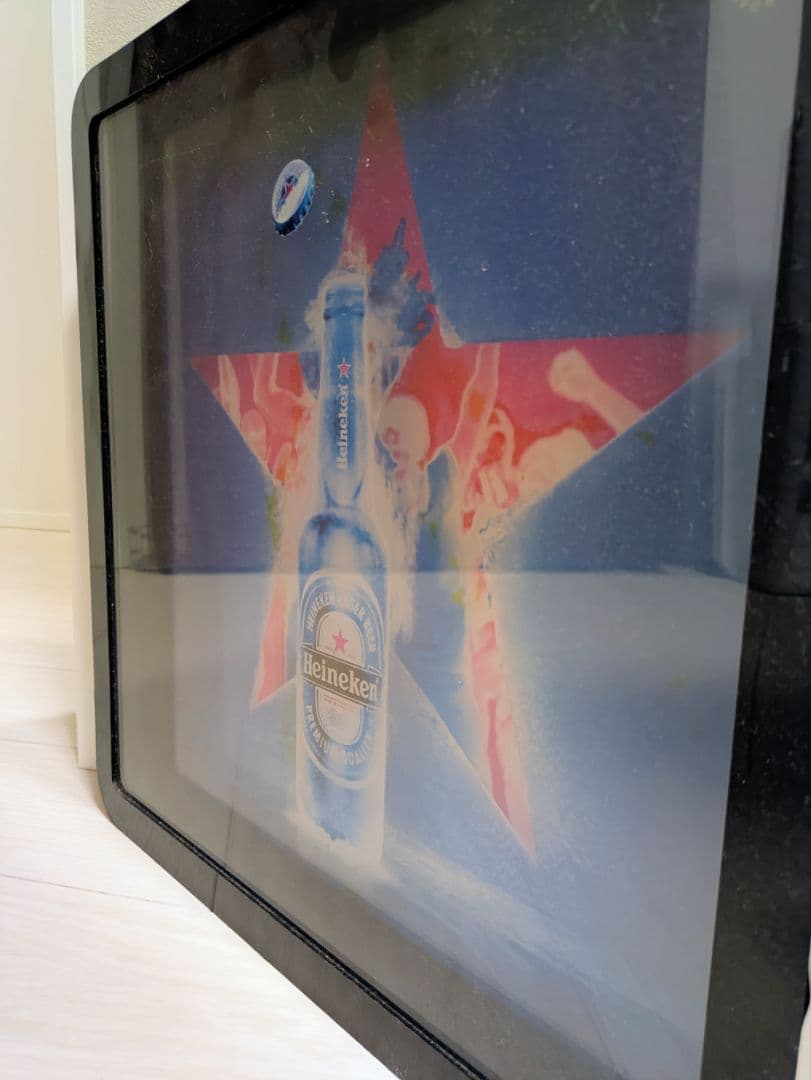 Heineken バックライト　ディスプレイ ネオン　看板　バー　パブミラー