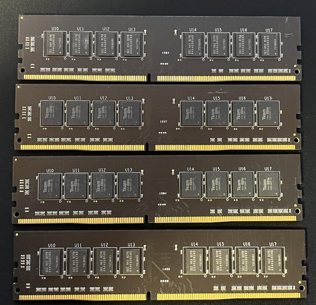 【中古品】Team 8GB DDR4 メモリー 計32GB(8GBx4枚)