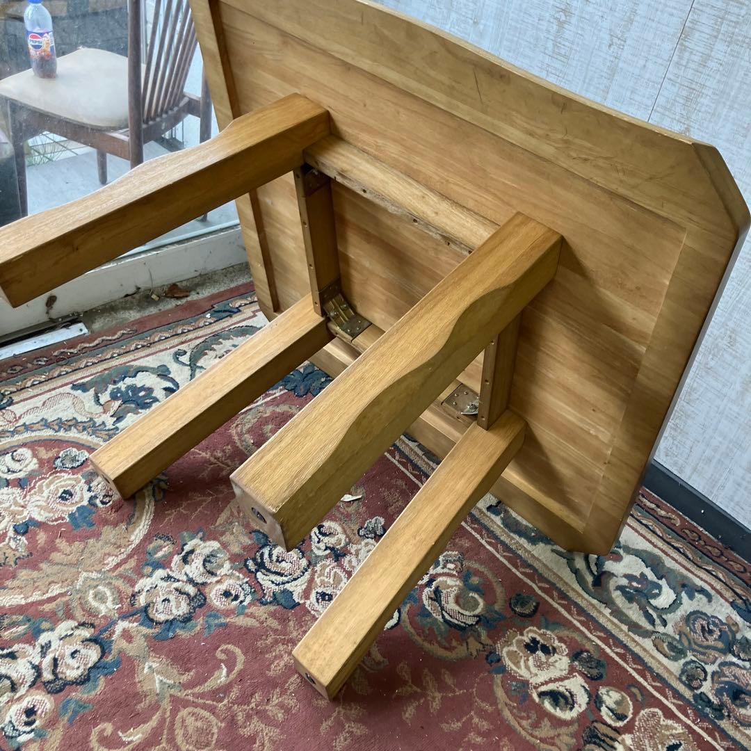 北欧レトロ ミキモク 雅 木製 大型ダイニングテーブル センターテーブル 古家具