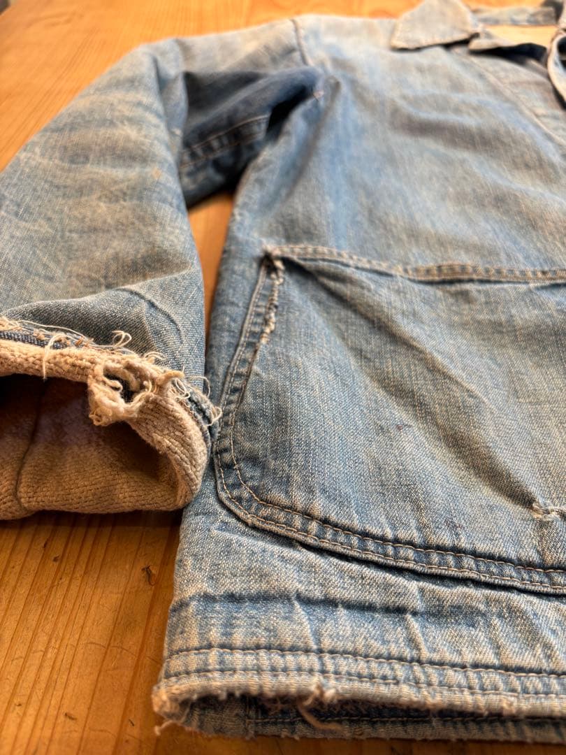 50s ビンテージ カバーオール ブランケットデニム　月桂樹ボタン