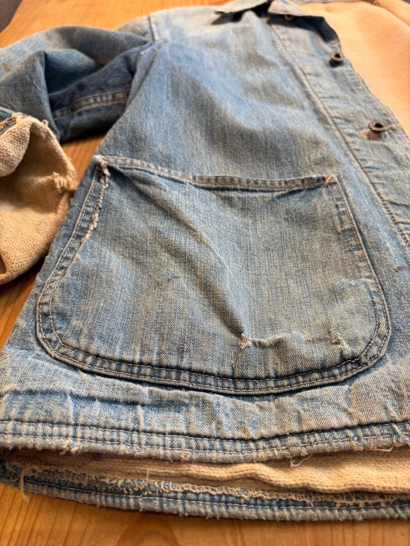 50s ビンテージ カバーオール ブランケットデニム　月桂樹ボタン