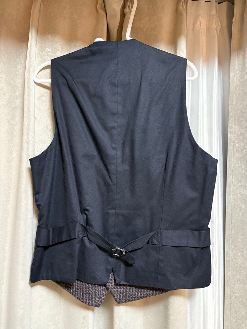【美品】LARDINI ツイードベスト ジレ 千鳥格子 サイズ46