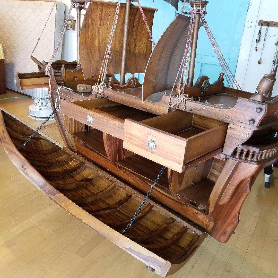 アンティークワインラック　船　ヴィンテージ　スペイン製　チーク材